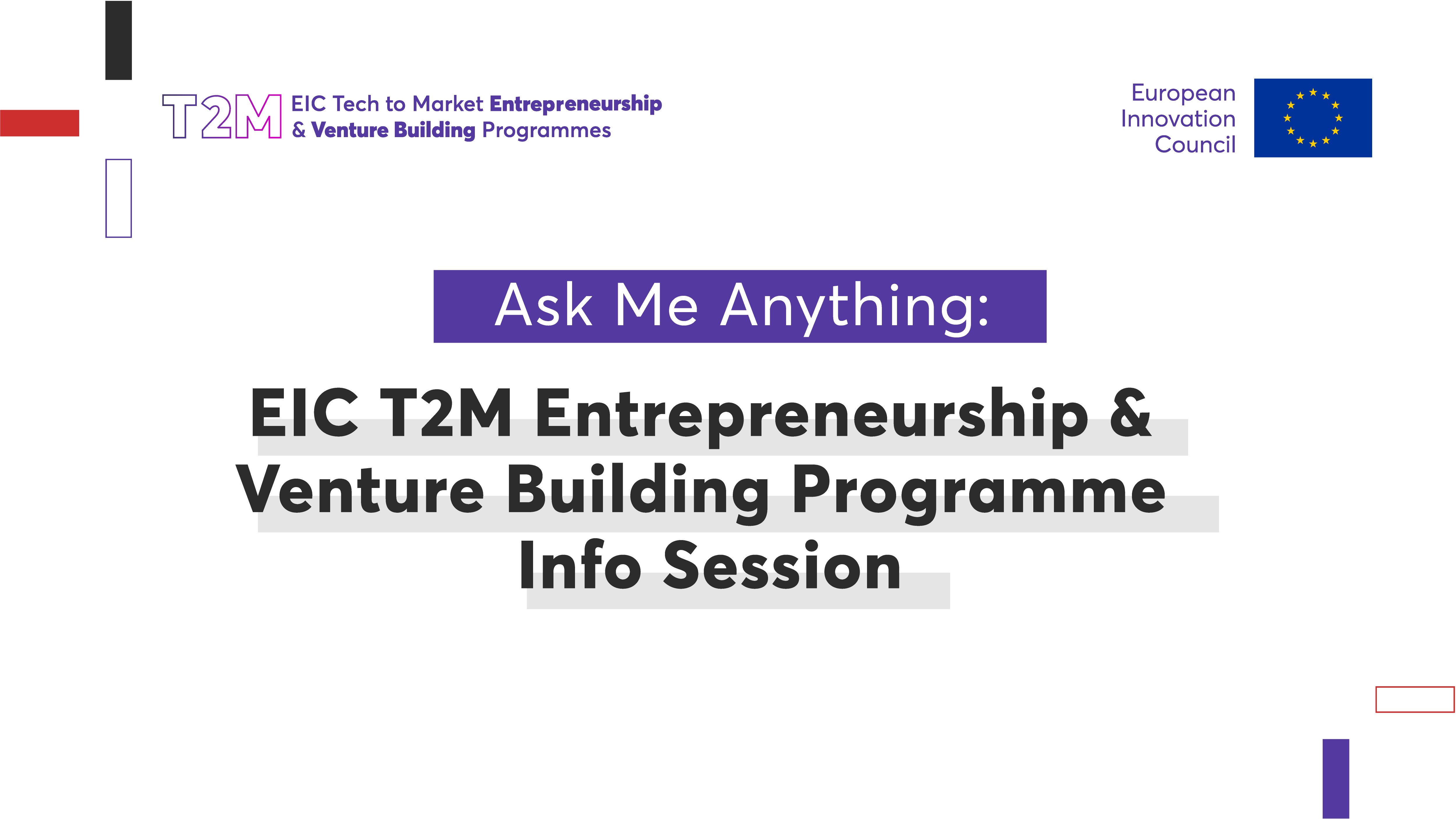 EIC Entrepreneurship & Venture Building Programme Info Session